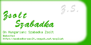 zsolt szabadka business card